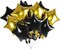 12 Pcs Black Gold Star Balloons, 18 Inch Star Shaped Foil Helium Balloons Mylar Balloons for Wedding Birthday Graduation season Party Decor